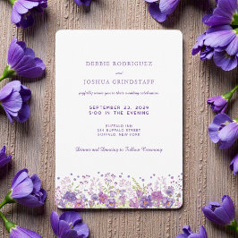 Lila Wildblumen-Hochzeitseinladung Einladung