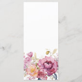 Lila Wildblumen Hochzeitsmenü Menükarte (Rückseite)