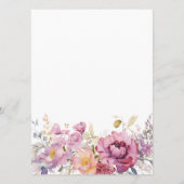 Lila Wildblumen Hochzeitsmenü Menükarte (Rückseite)