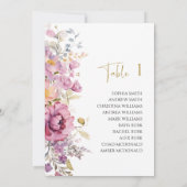 Lila Wildblumen Hochzeitstabelle Einladung (Rückseite)