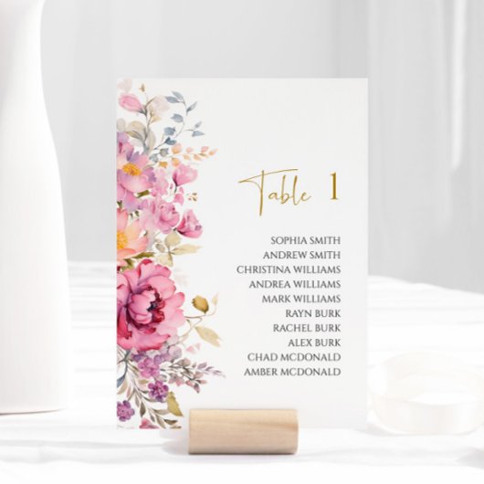 Lila Wildblumen Hochzeitstabelle Einladung