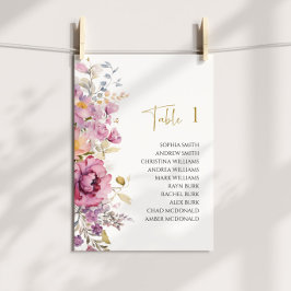 Lila Wildblumen Hochzeitstabelle Einladung