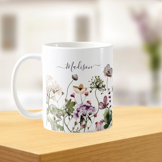 Lila Wildblumen Kaffeetasse