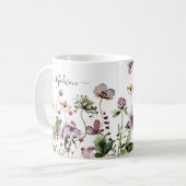 Lila Wildblumen Kaffeetasse (Vorderseite Links)