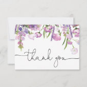 Lila Wildblumen Kinderdusche Danke Karte (Vorderseite)