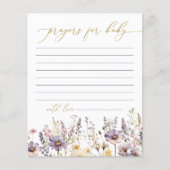 Lila Wildblumen Kinderdusche Gebetskarte (Vorderseite)