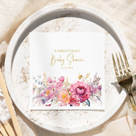 Lila Wildblumen Kinderdusche Napkins Serviette