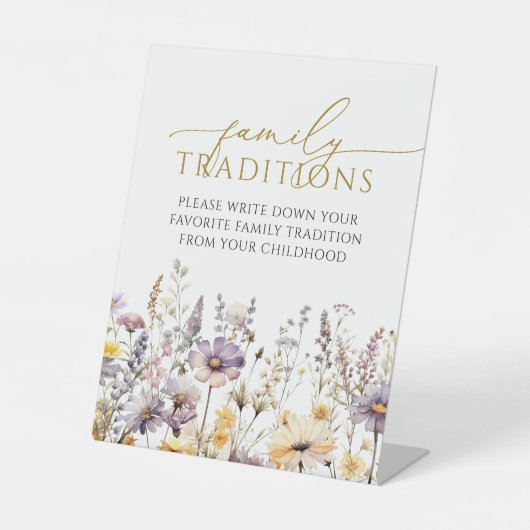 Lila Wildblumen Lieblingsfamiliengebrauch Sockelschild (Vorderseite)