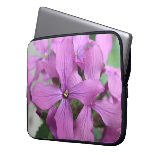 Lila Wildblumen Notebook-Bag Laptopschutzhülle (Vorderseite Links)
