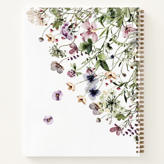Lila Wildblumen Notizblock (Rückseite)