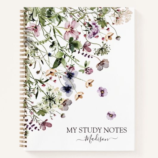 Lila Wildblumen Notizblock (Vorderseite)