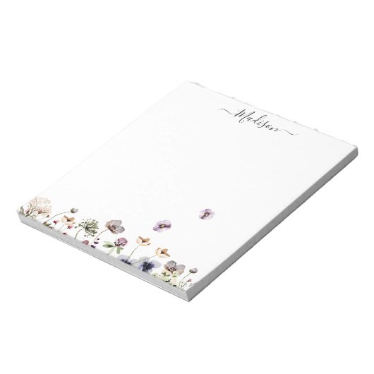 Lila Wildblumen Notizblock (Rotiert)