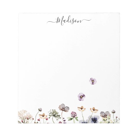 Lila Wildblumen Notizblock (Vorderseite)