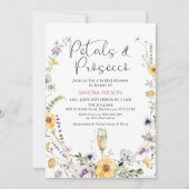 Lila Wildblumen Petals Prosecco Brautparty Einladung (Vorderseite)