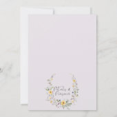 Lila Wildblumen Petals Prosecco Brautparty Einladung (Rückseite)