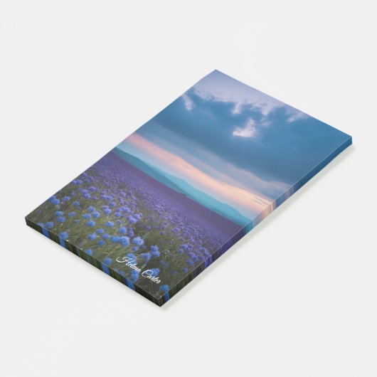 Lila Wildblumen Post-it Klebezettel (angewinkelt)