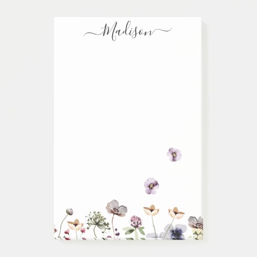 Lila Wildblumen Post-it Klebezettel (Vorderseite)