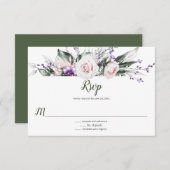 Lila Wildblumen Rose Rose | RSVP Karte (Vorne/Hinten)