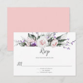 Lila Wildblumen Rose Rose | RSVP Karte (Vorne/Hinten)
