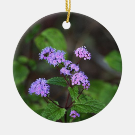 Lila Wildblumen-Schmuck Keramik Ornament (Vorne)