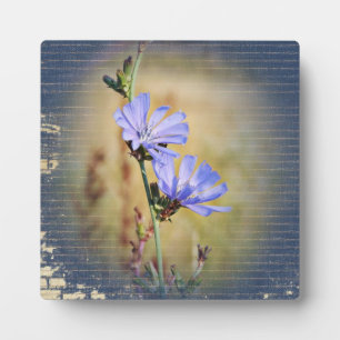 Lila Wildblumen & Steine ~ 5,25 x 5,25 w/Easel Fotoplatte