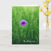 Lila Wildblumen Sympathiekarte Karte (Gelbe Blume)