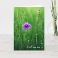 Lila Wildblumen Sympathiekarte