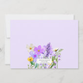 Lila Wildblumen Thema Girl's Geburtstagsparty Einladung (Rückseite)