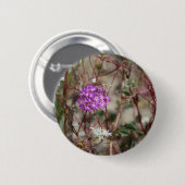 Lila Wildblumen Verbena und Weißpinsel Button (Vorne & Hinten)