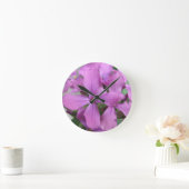 Lila Wildblumen Wall Clock Runde Wanduhr (Zuhause)