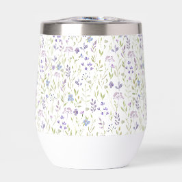 Lila Wildblumen-Wasserfarbe-Thermowinbecher