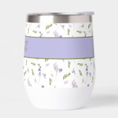 Lila Wildblumen-Wasserfarben-Blumenmonogramm (Links)