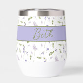 Lila Wildblumen-Wasserfarben-Blumenmonogramm (Rückseite)
