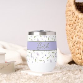 Lila Wildblumen-Wasserfarben-Blumenmonogramm