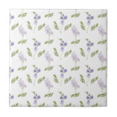 Lila Wildblumen-Wasserfarben-Blumenmuster Fliese (Vorderseite)