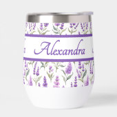 Lila Wildblumen-Wasserfarben-Monogramm-Name (Links)