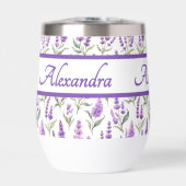 Lila Wildblumen-Wasserfarben-Monogramm-Name (Vorderseite)