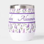 Lila Wildblumen-Wasserfarben-Monogramm-Name (Rückseite)