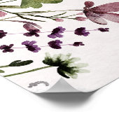 Lila Wildblumen Waterfarbe Kunst, Dichtung und Mus Poster (Ecke)
