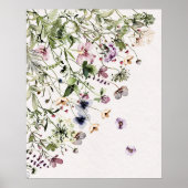 Lila Wildblumen Waterfarbe Kunst, Dichtung und Mus Poster (Vorne)
