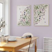 Lila Wildblumen Waterfarbe Kunst, Dichtung und Mus Poster