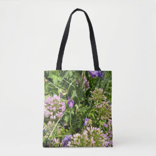Lila Wildblumengarten-Tasche Botanische Blumen Tasche