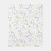 Lila Wildblumenmuster Fleecedecke (Vorderseite)