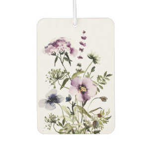 Lila Wildblumenstrauß Wasserfarben Blumen Autolufterfrischer