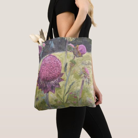 Lila Wilde Blume Tote Tasche (Von Nahem)