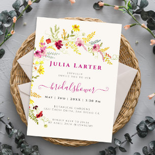 Lila Wilde Orchideen Blumen Kranz Brautdusche Einladung