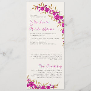 Lila Wilde Trompetenreben-Blumen-Garten-Hochzeit Programm