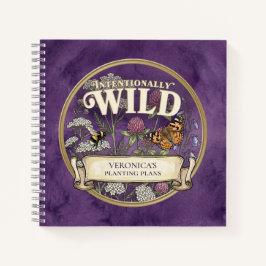 Lila-wilder-Bestäuber-Garten-Notizbuch Notizblock