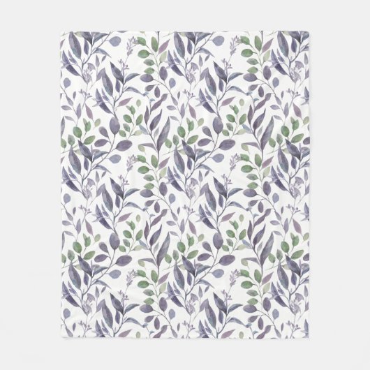 Lila Wildpark Grüne Blätter Grüne Fleecedecke (Vorderseite)