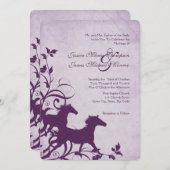 Lila Wildpferde - Einladung (Vorne/Hinten)